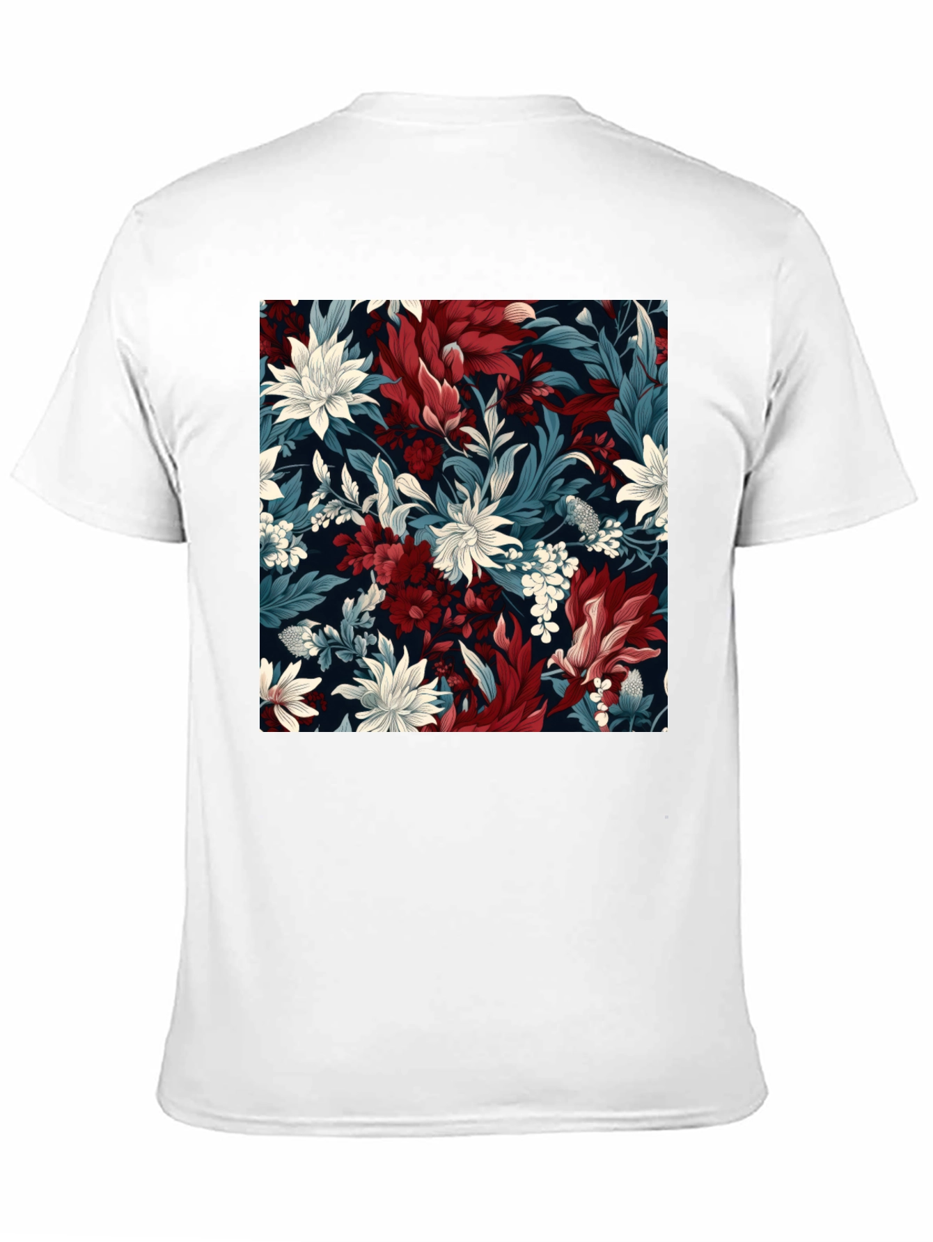 Floral Pattern Black T-Shirt - Modern Style