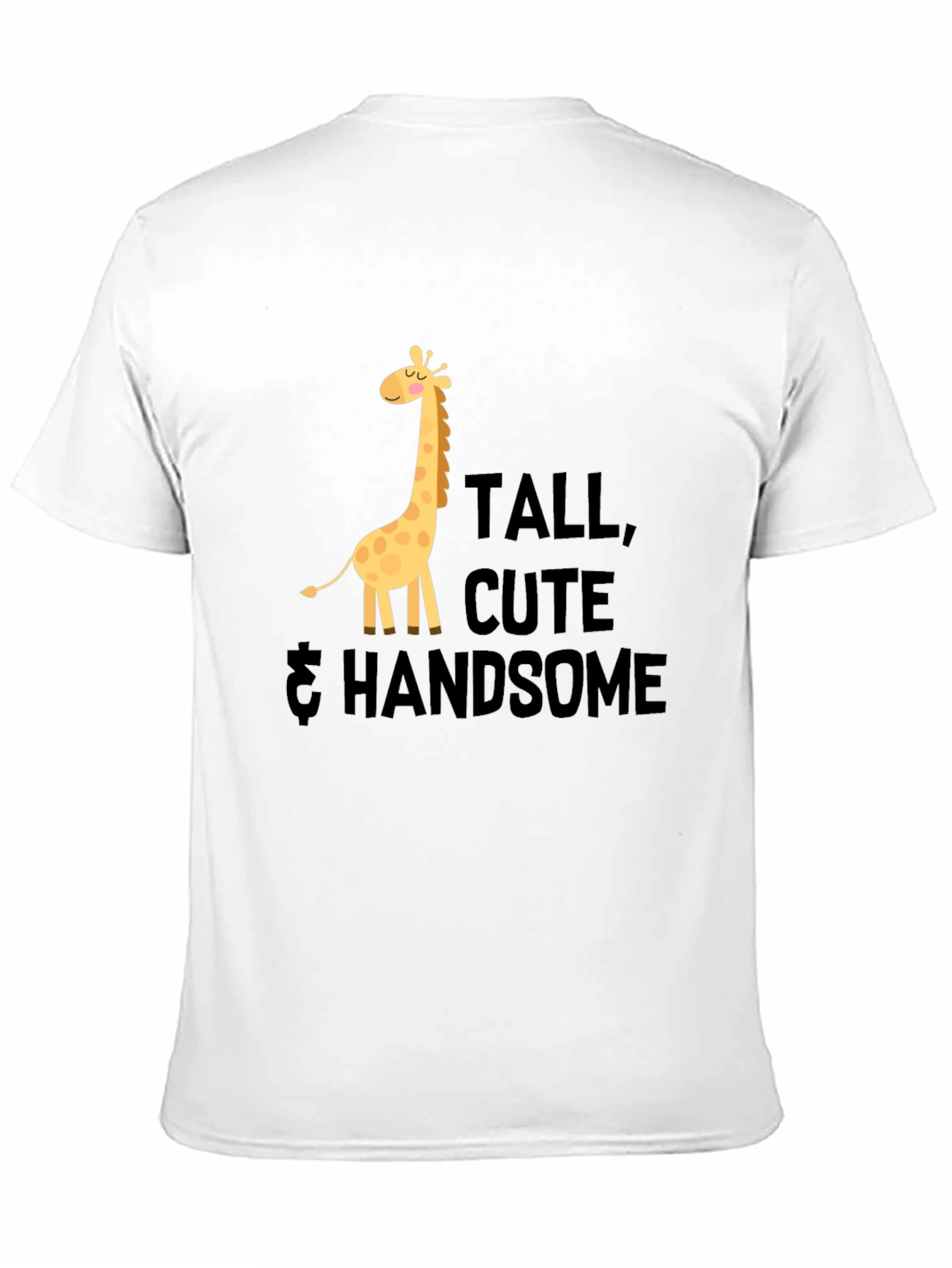 Tall Cute & Handsome Giraffe Graphic Tee - Black