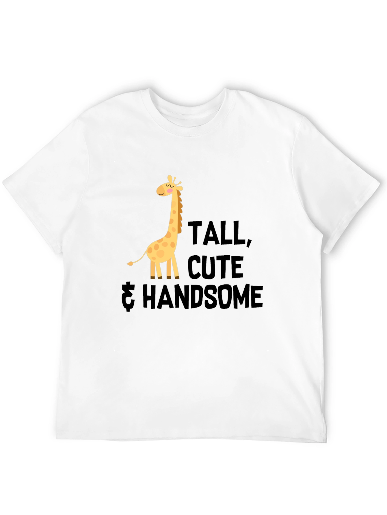 Tall Cute & Handsome Giraffe Graphic Tee - Black