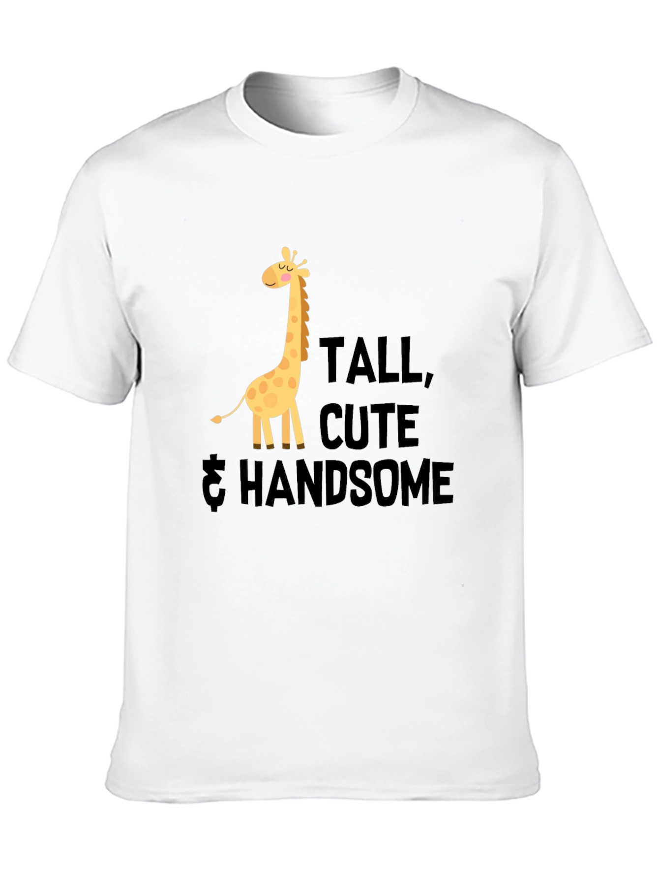 Tall Cute & Handsome Giraffe Graphic Tee - Black