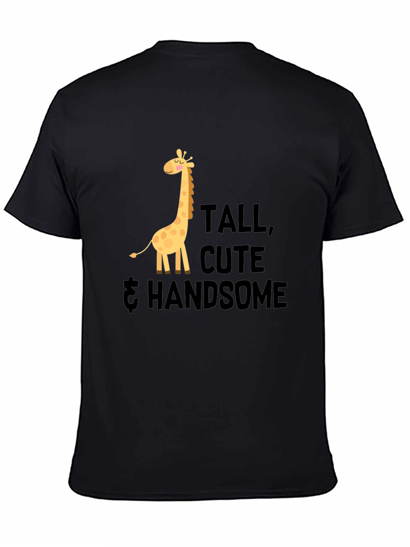 Tall Cute & Handsome Giraffe Graphic Tee - Black