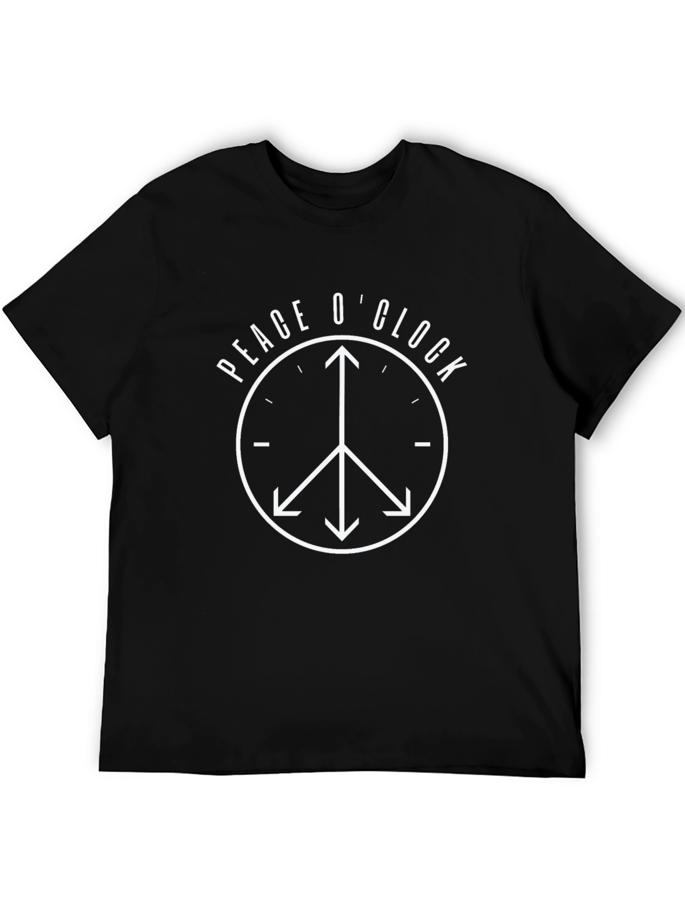 Peace OClock Black Graphic T-Shirt