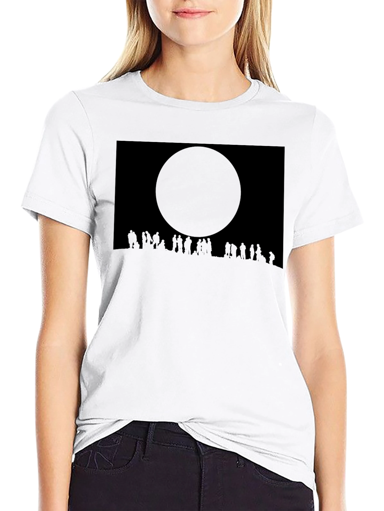 Eclipse Crowd Tee - Dark Sky Silhouette T-Shirt