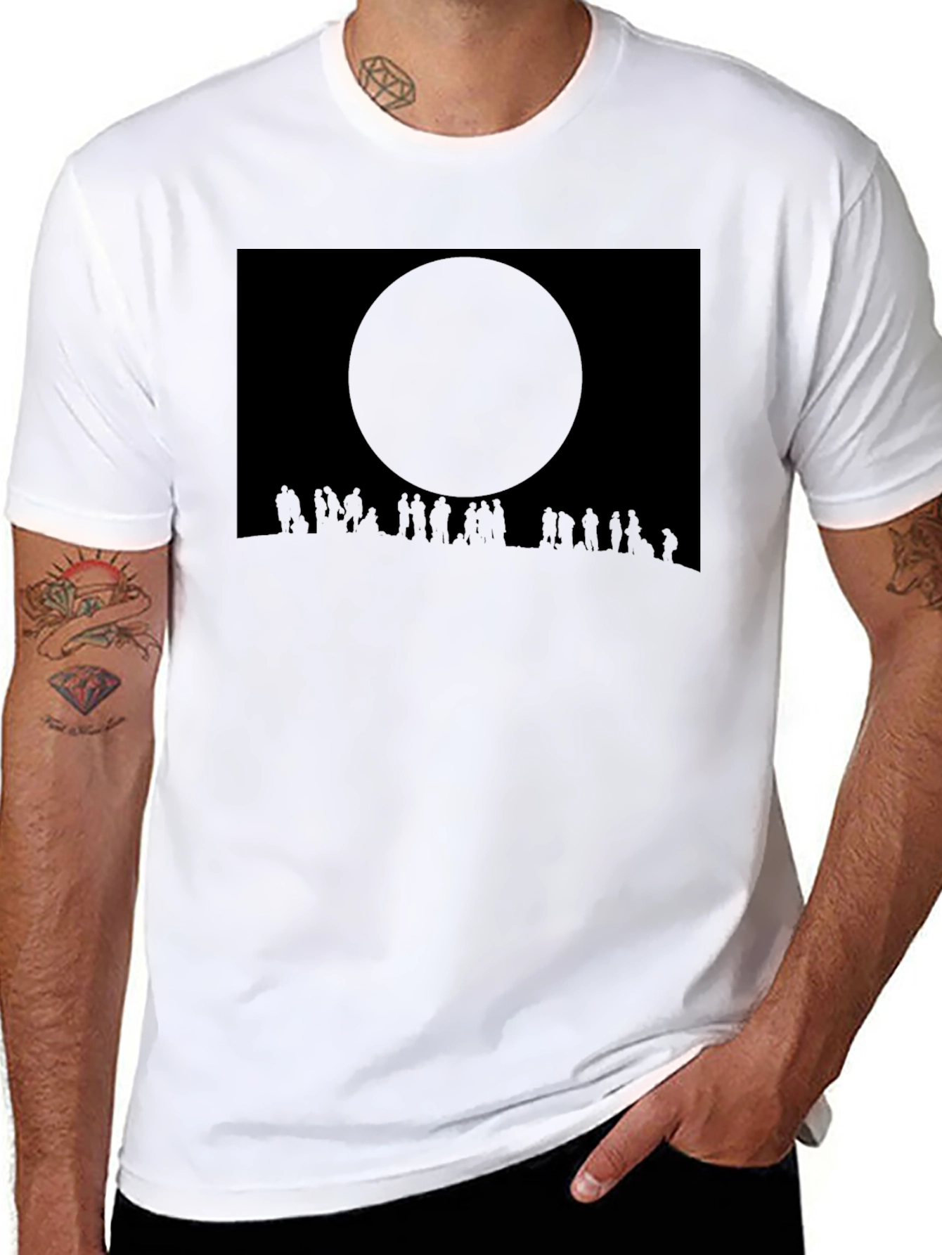 Eclipse Crowd Tee - Dark Sky Silhouette T-Shirt