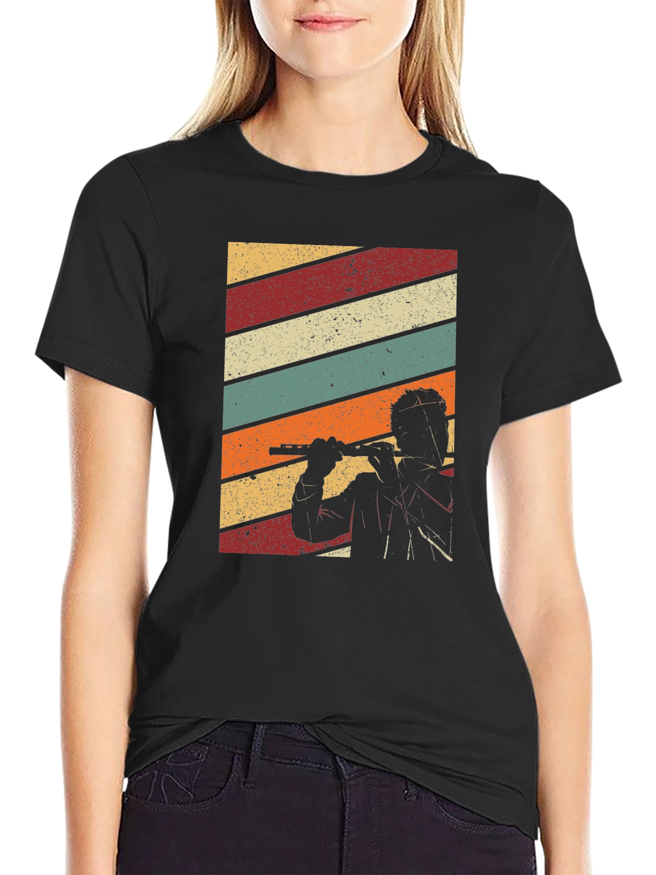 Retro Flute Player T-Shirt