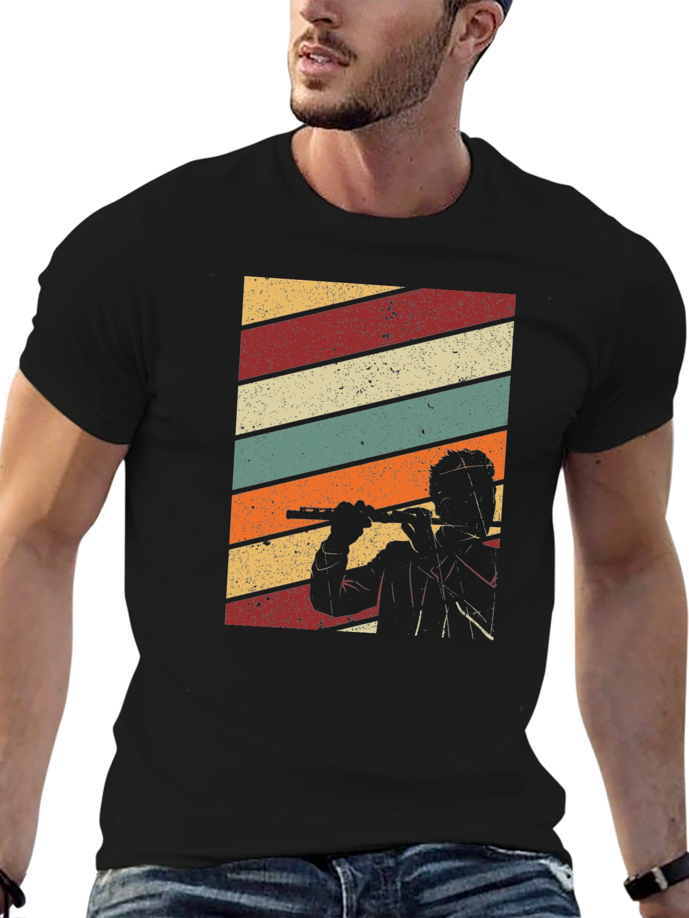 Retro Flute Player T-Shirt