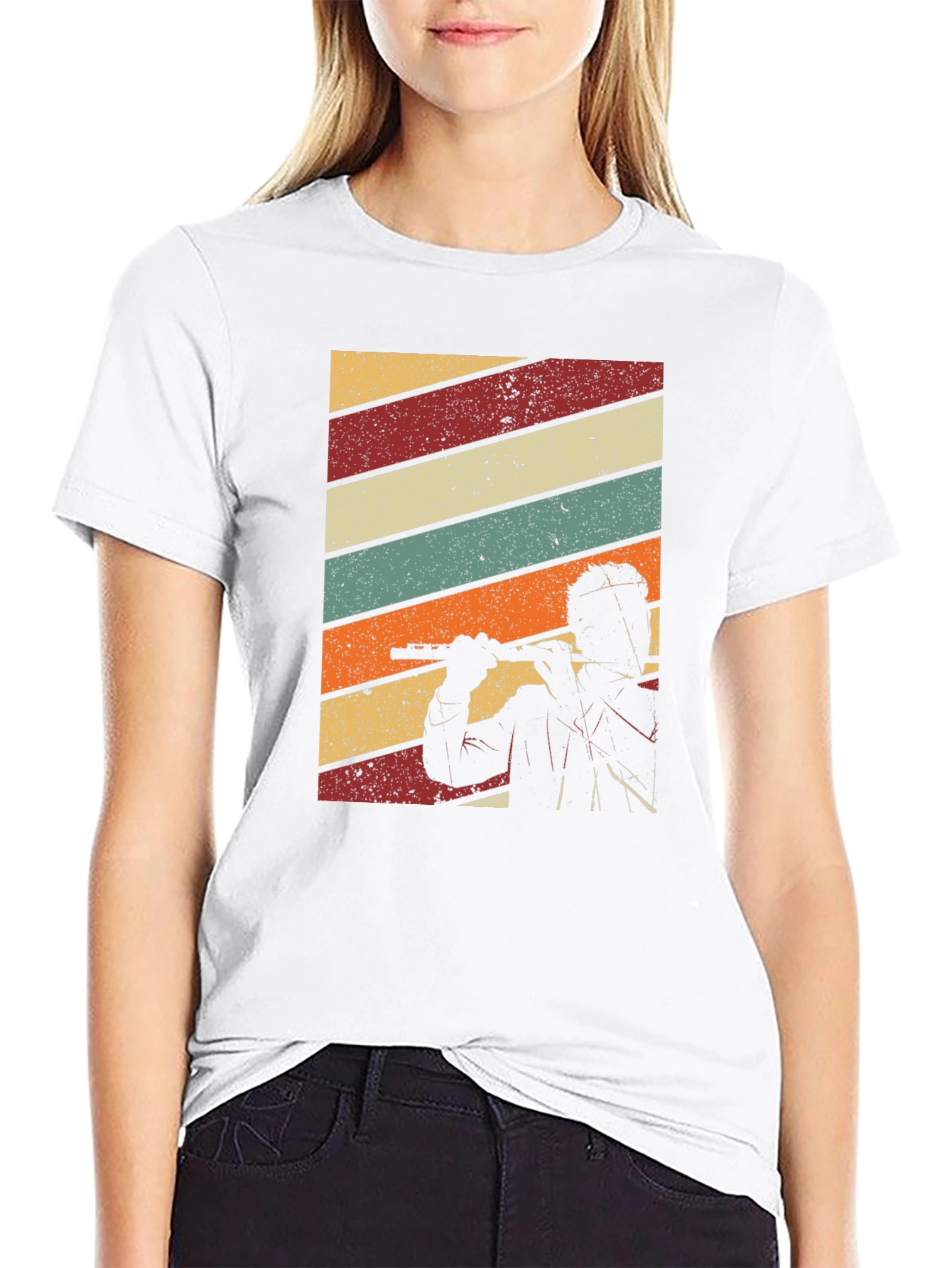 Retro Flute Player T-Shirt