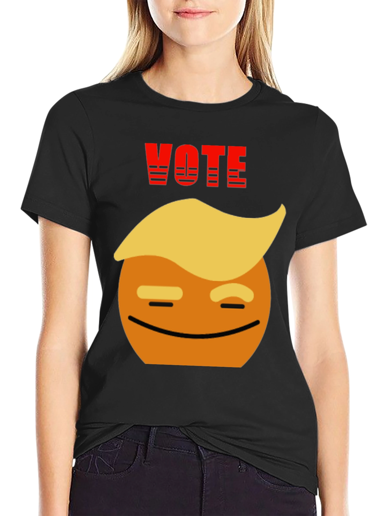 Vote Trump Emoji Black T-Shirt