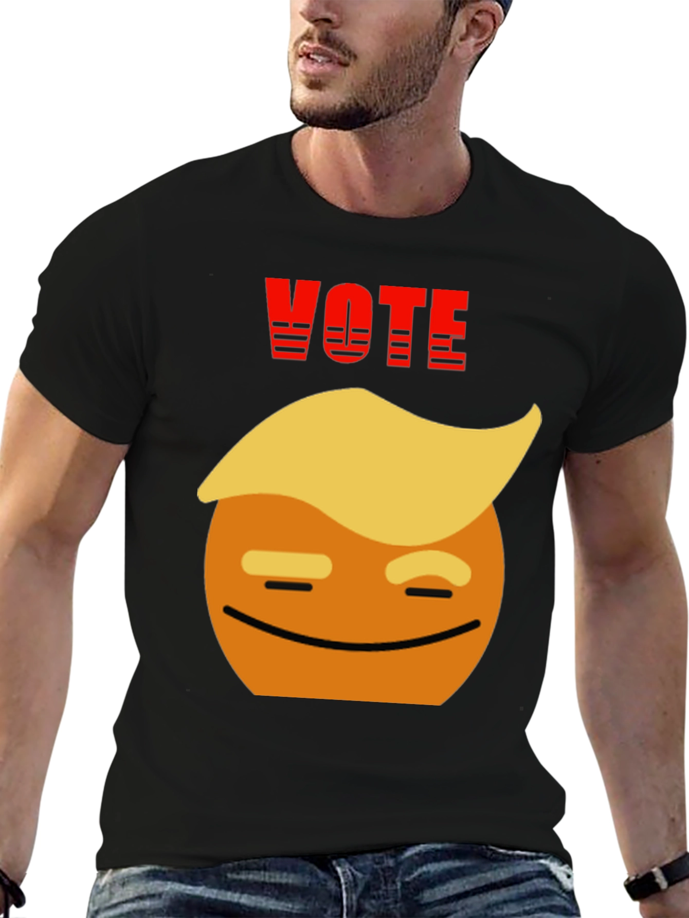 Vote Trump Emoji Black T-Shirt