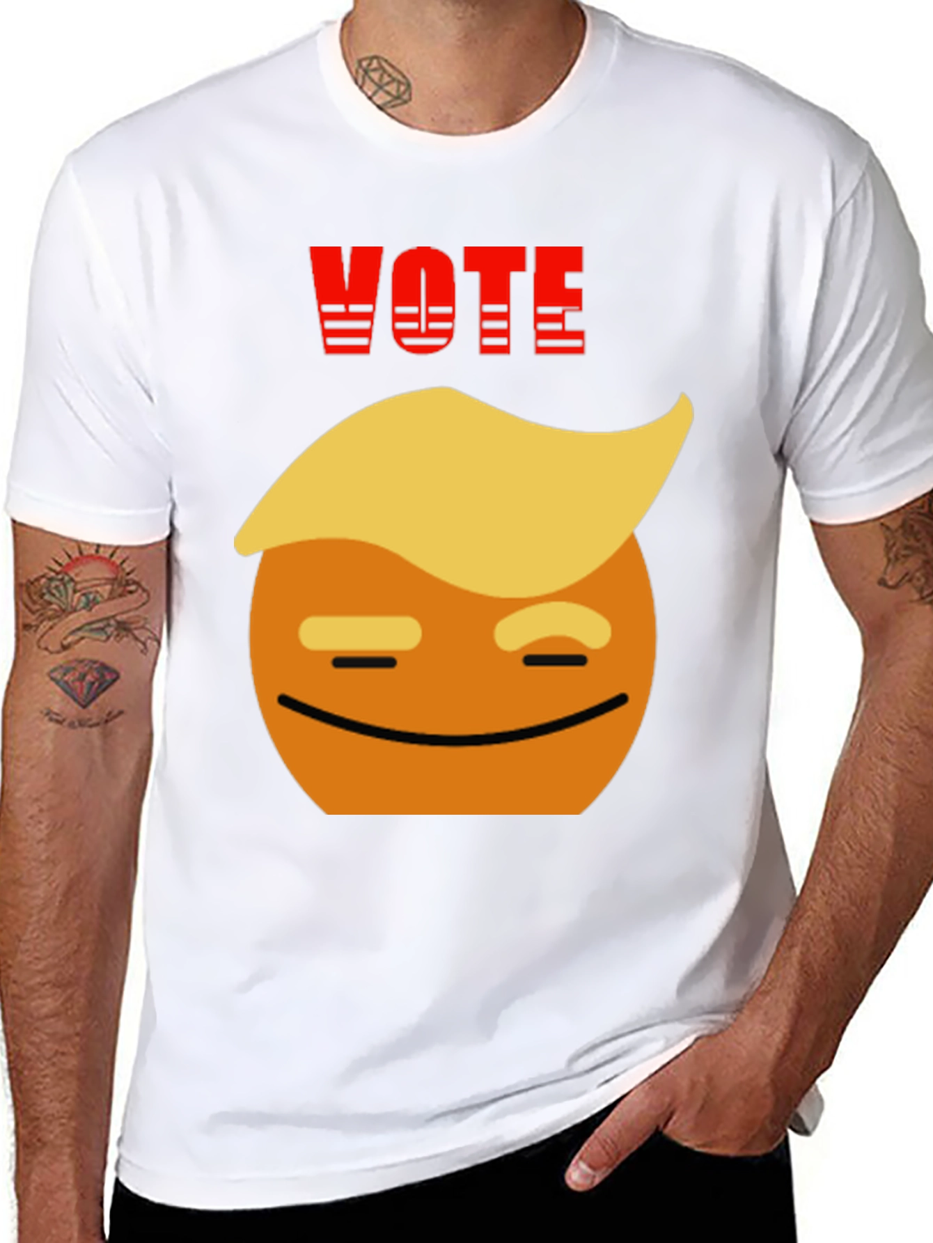 Vote Trump Emoji Black T-Shirt