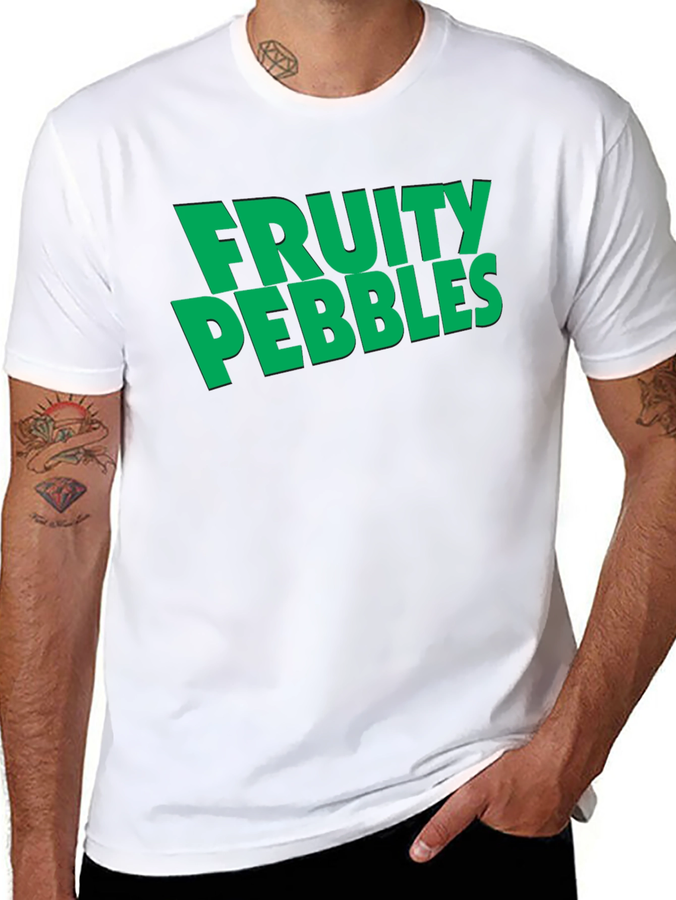 Fruity Pebbles Graphic Tee - Black Cotton T-Shirt