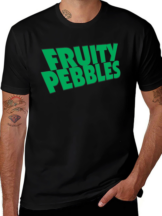 Fruity Pebbles Graphic Tee - Black Cotton T-Shirt