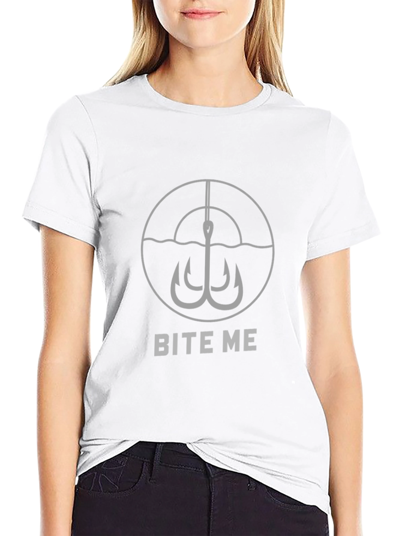 Bite Me Fishing Hook Graphic T-Shirt