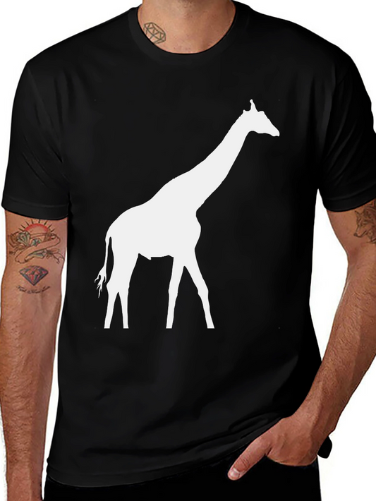 Giraffe Silhouette Graphic Tee - Black