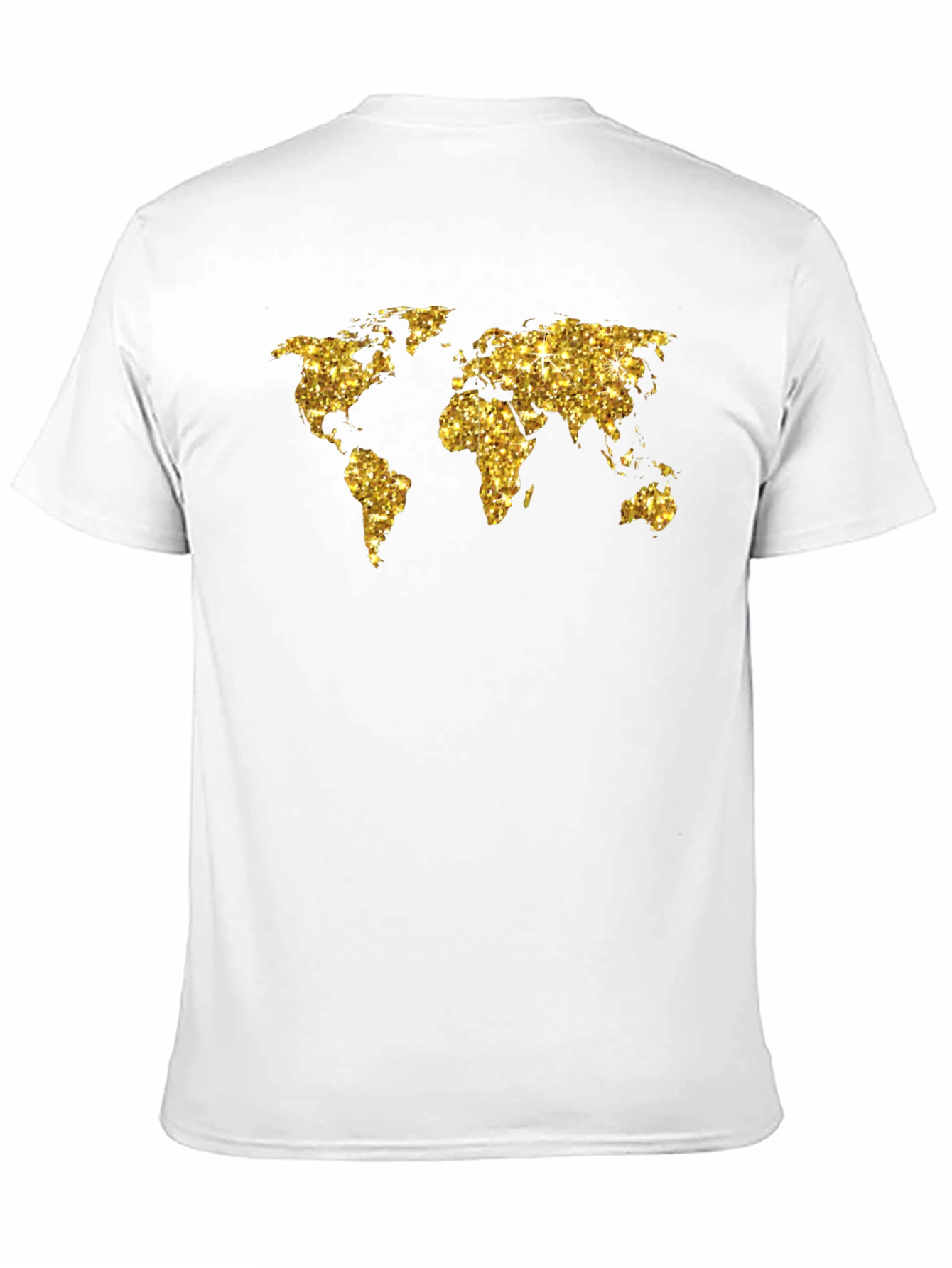 Glitter World Map Graphic Tee - Black