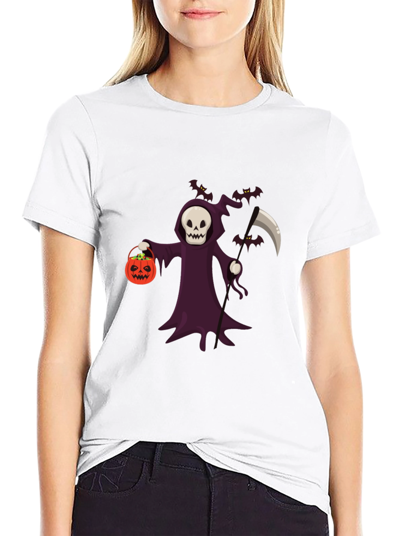 Grim Reaper Halloween Graphic T-Shirt