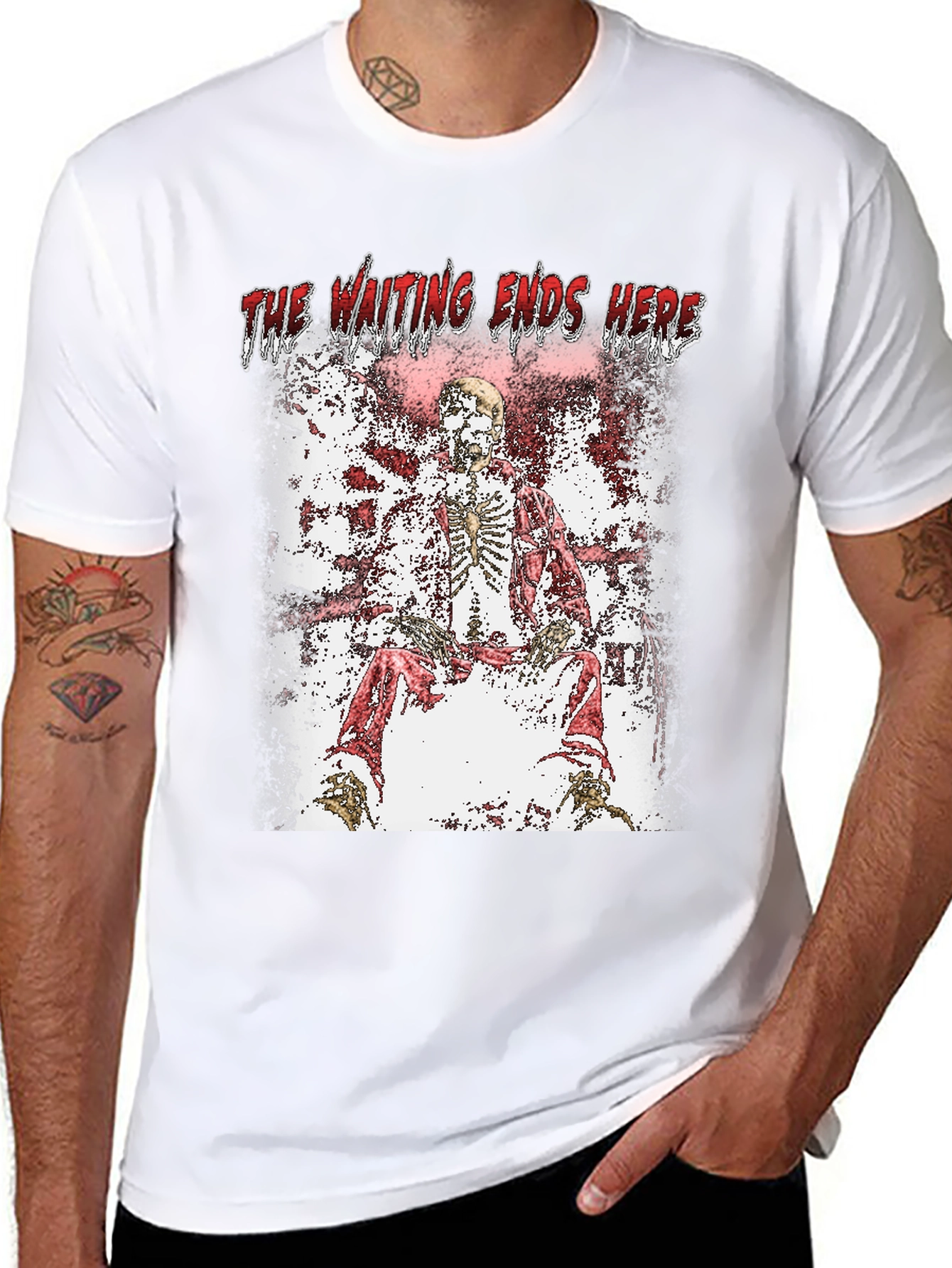 The Waiting Ends Here Skeleton Graphic T-Shirt