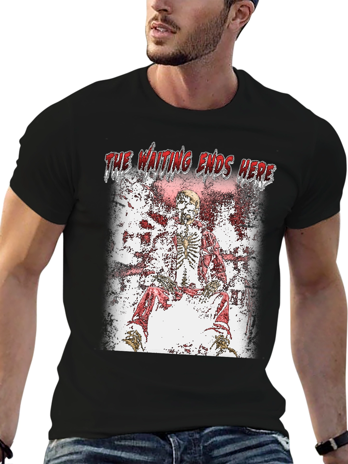 The Waiting Ends Here Skeleton Graphic T-Shirt