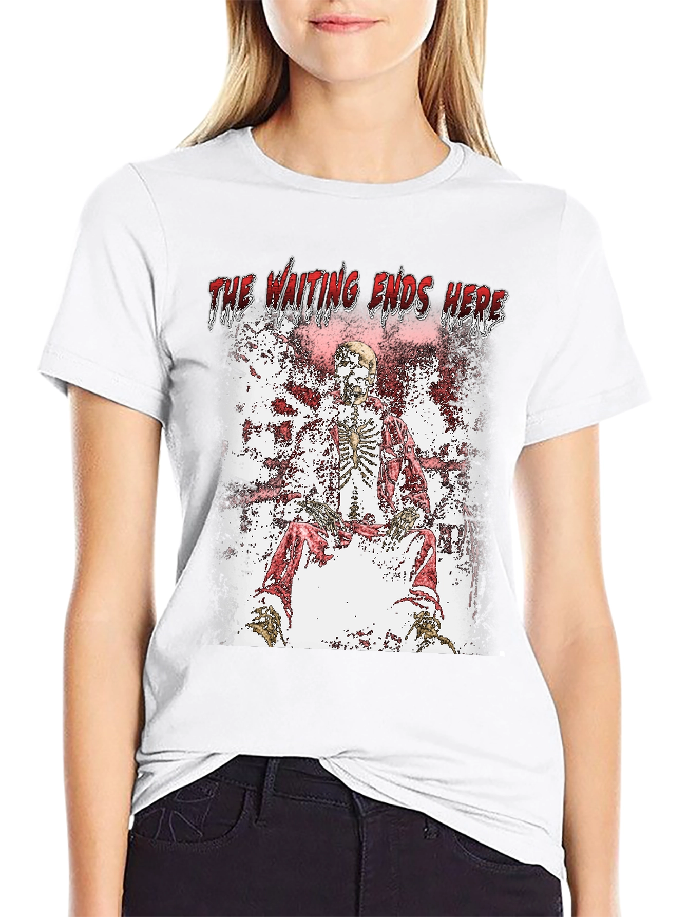The Waiting Ends Here Skeleton Graphic T-Shirt