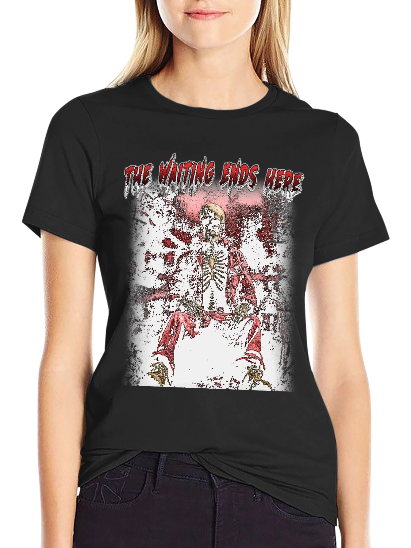 The Waiting Ends Here Skeleton Graphic T-Shirt