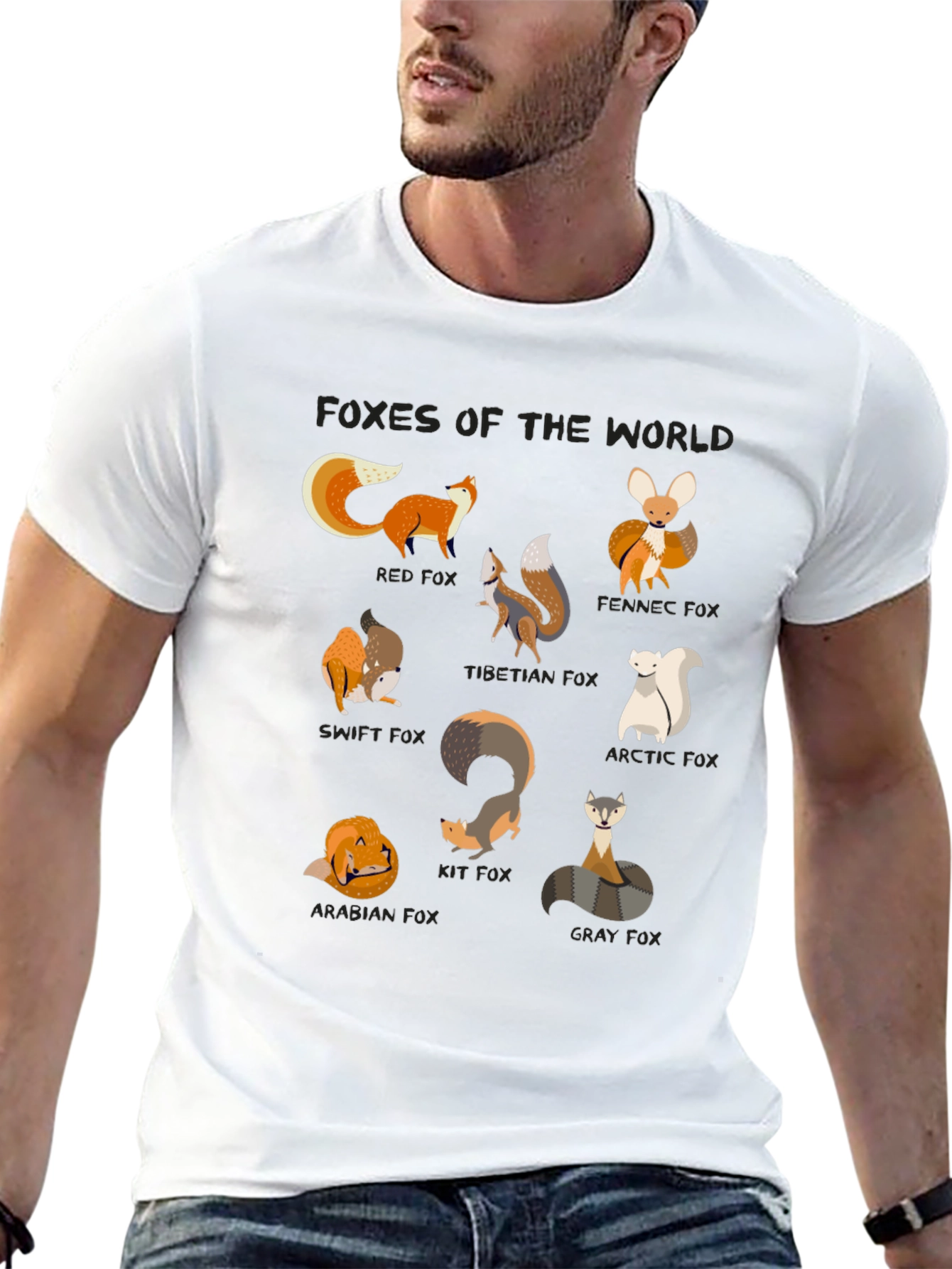 Foxes of the World Graphic T-Shirt