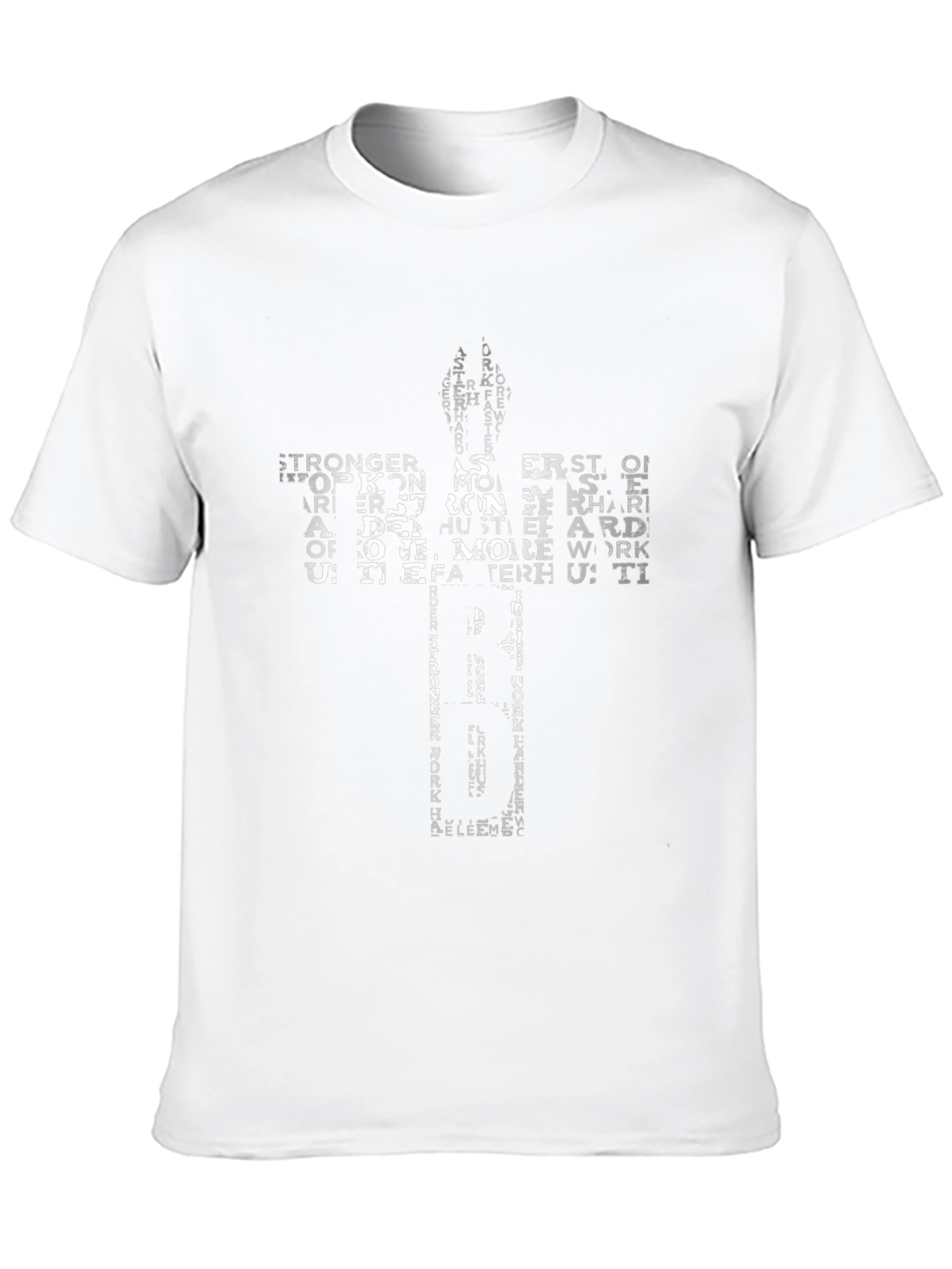 Motivational Cross Graphic Tee - Work Harder