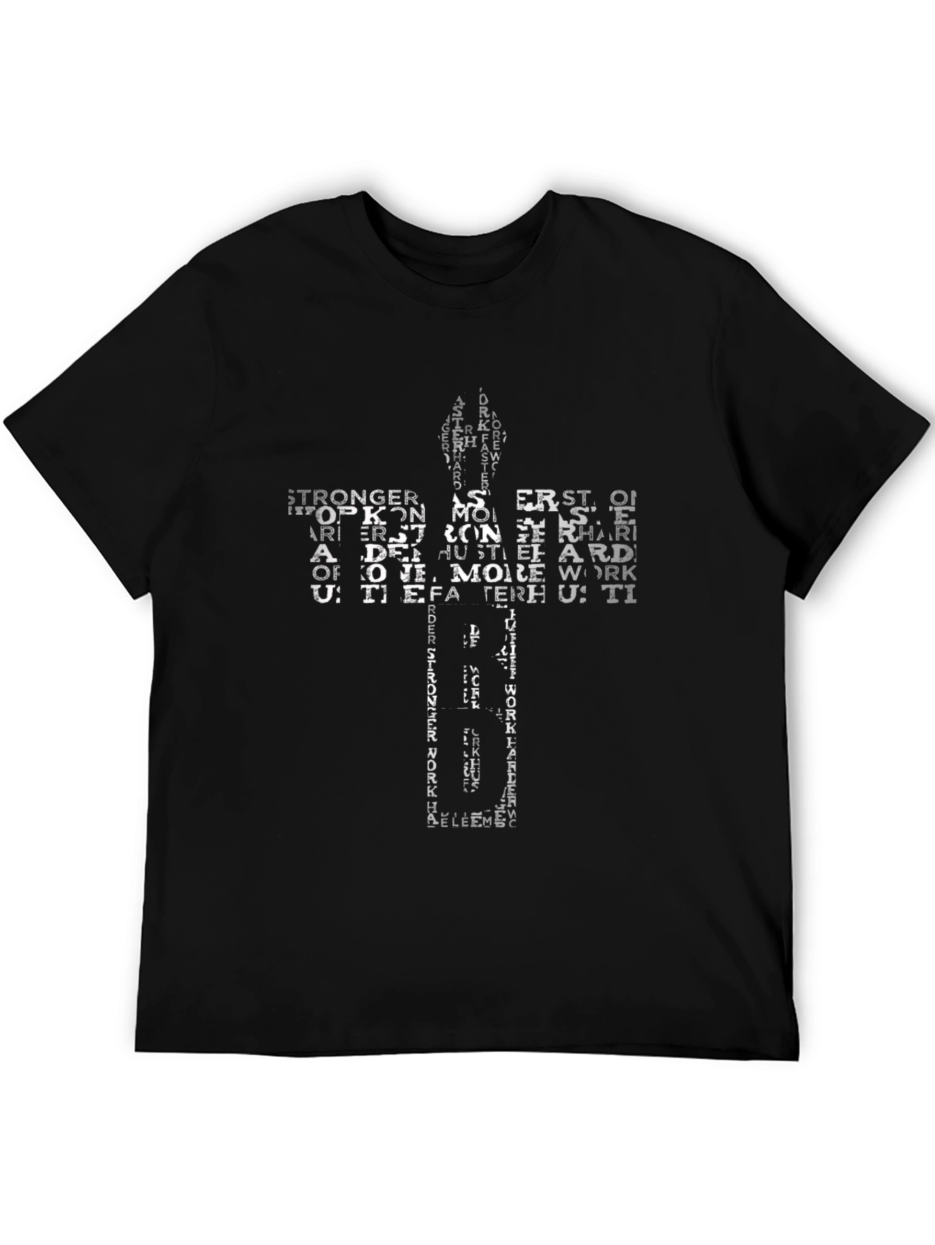 Motivational Cross Graphic Tee - Work Harder