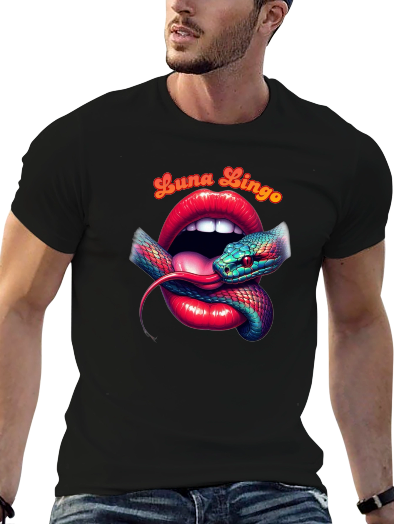 Luna Lingo Snake Lips Graphic Tee