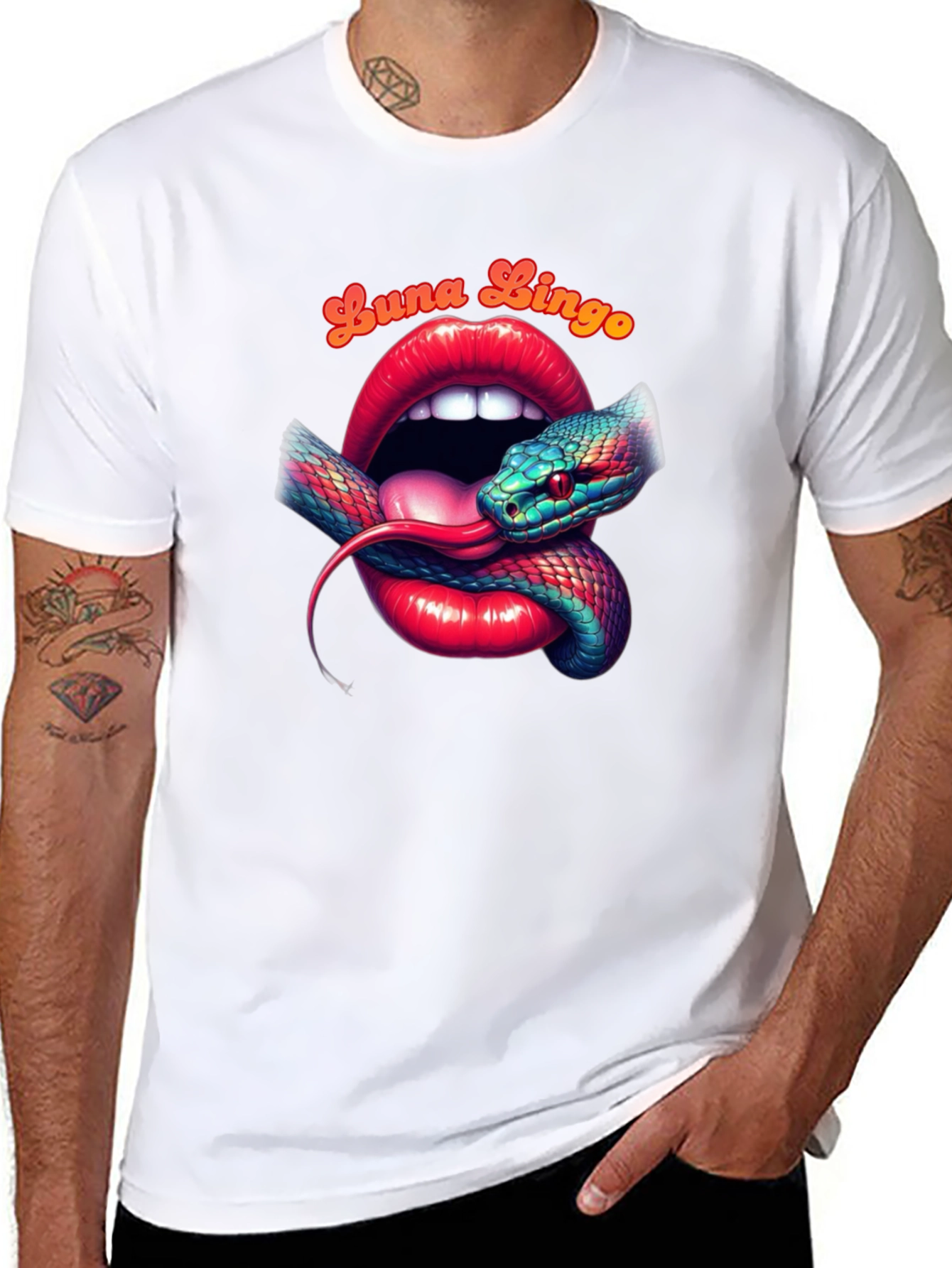 Luna Lingo Snake Lips Graphic Tee