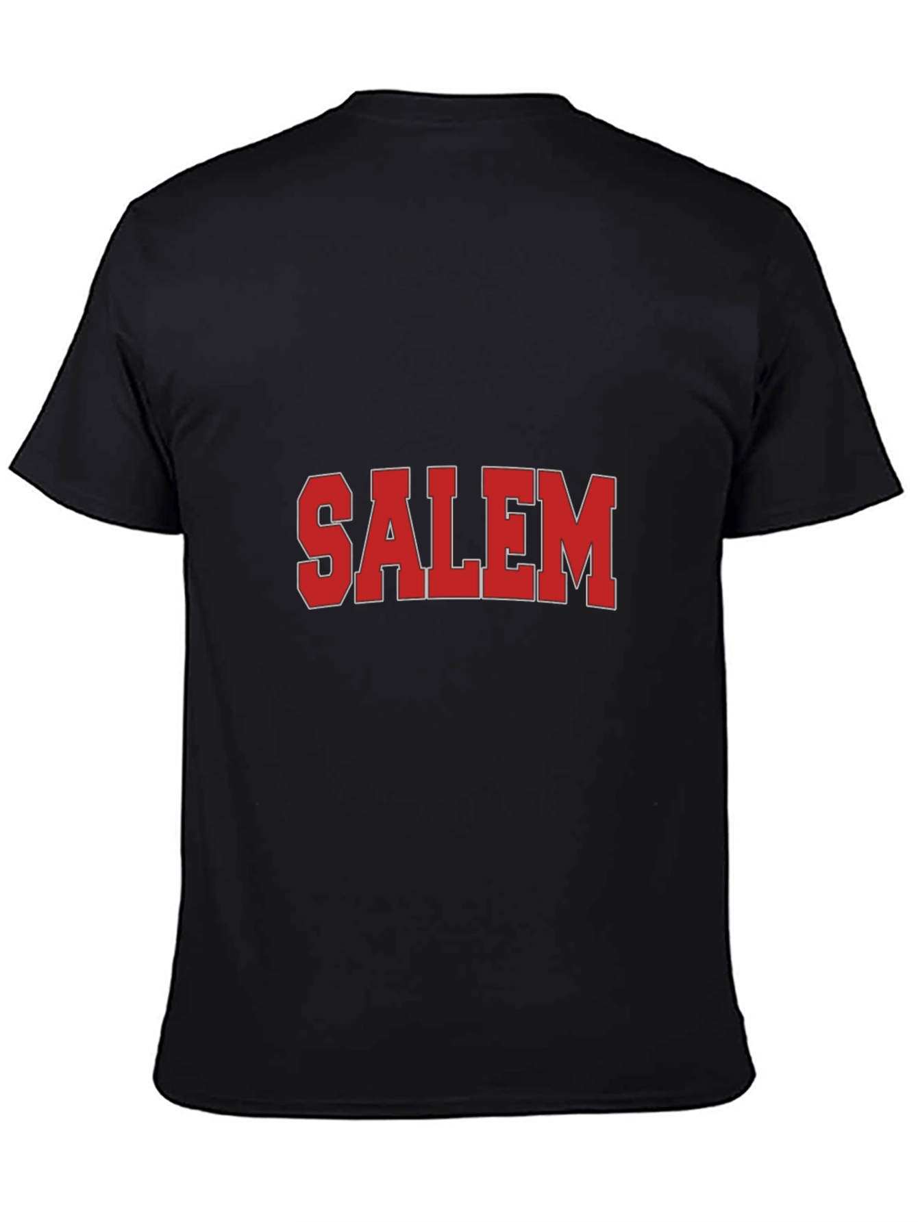 Salem Graphic Tee - Bold Red Print on Black