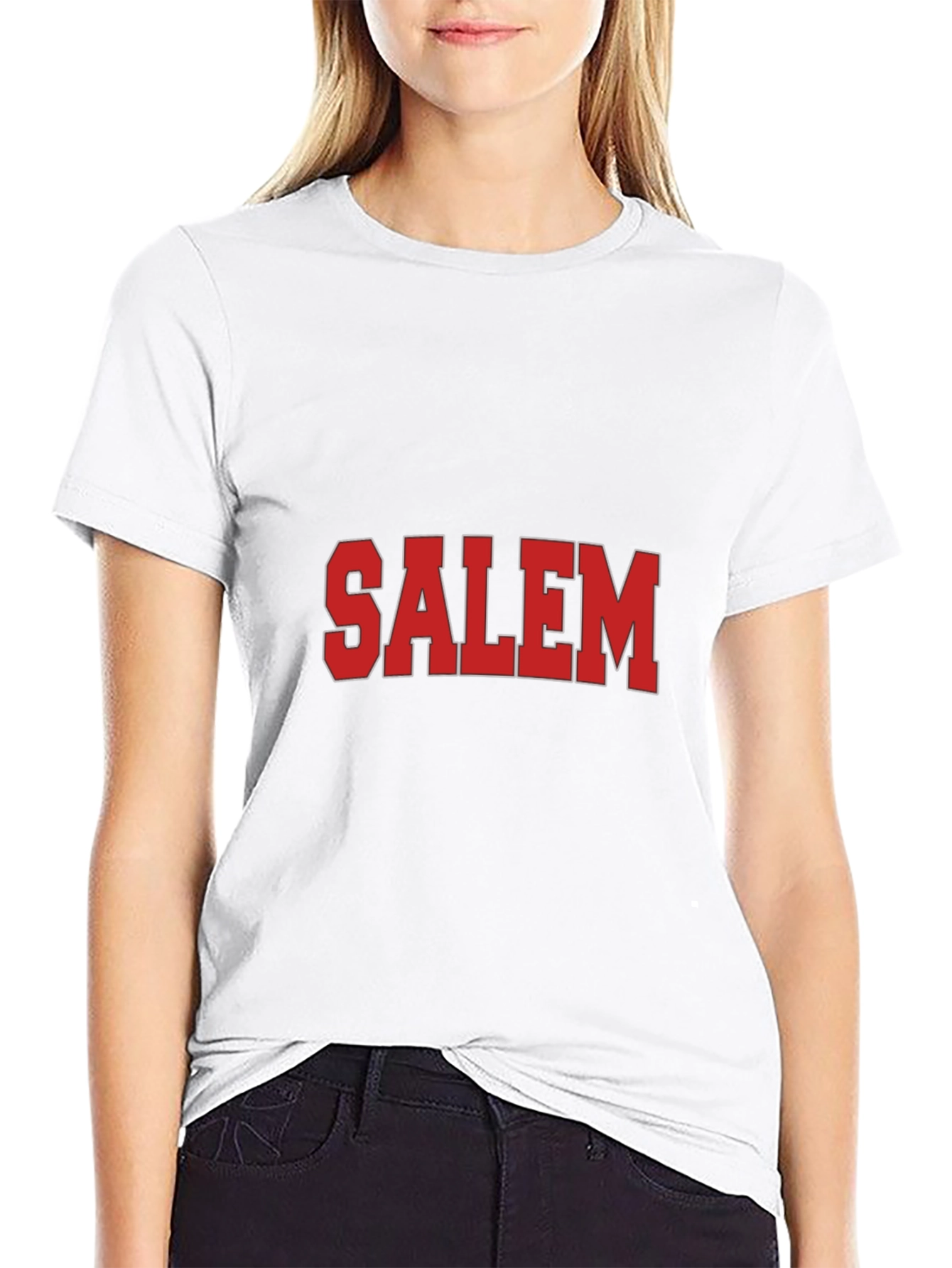 Salem Graphic Tee - Bold Red Print on Black