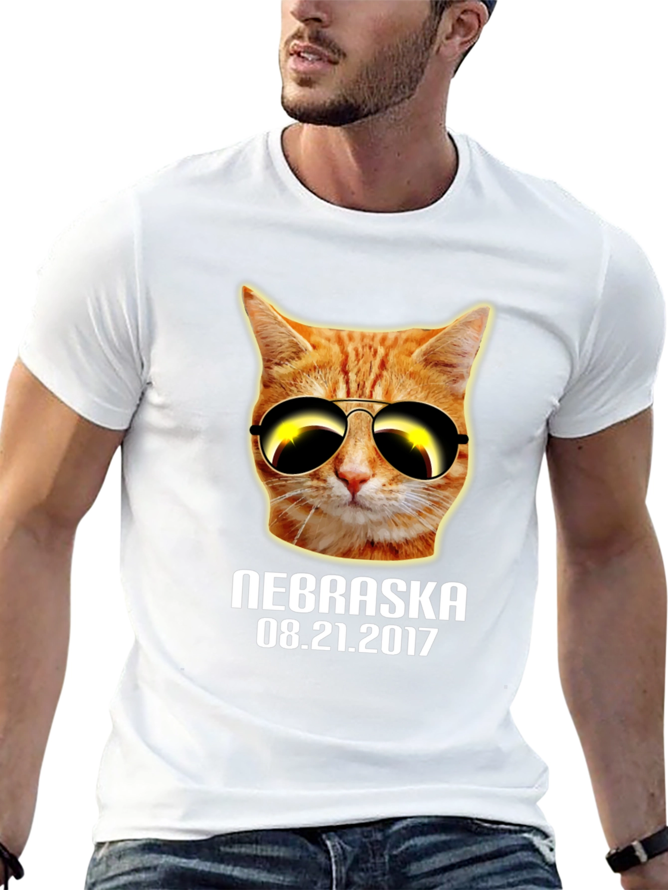 Nebraska Eclipse Cat T-Shirt - August 2017
