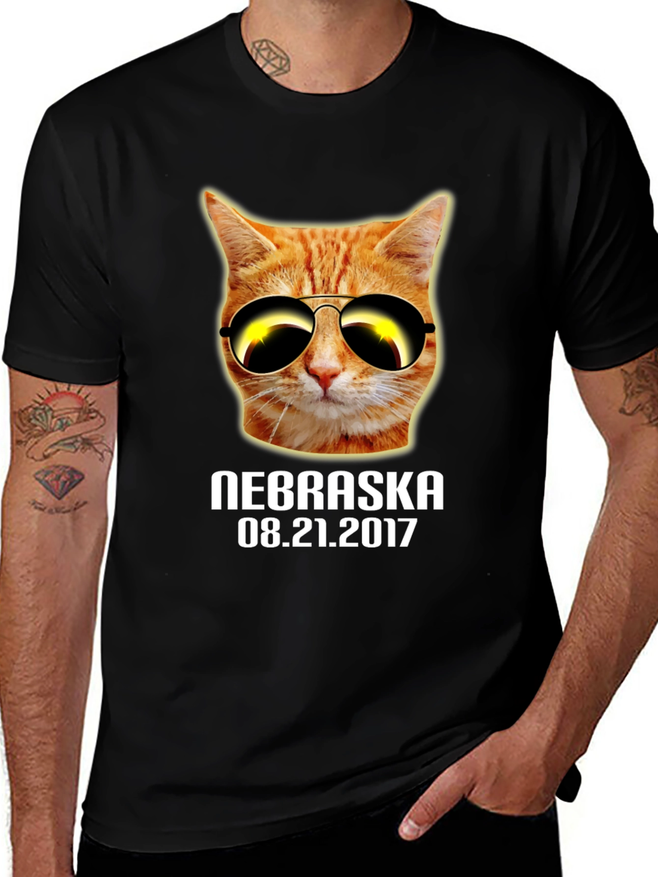 Nebraska Eclipse Cat T-Shirt - August 2017