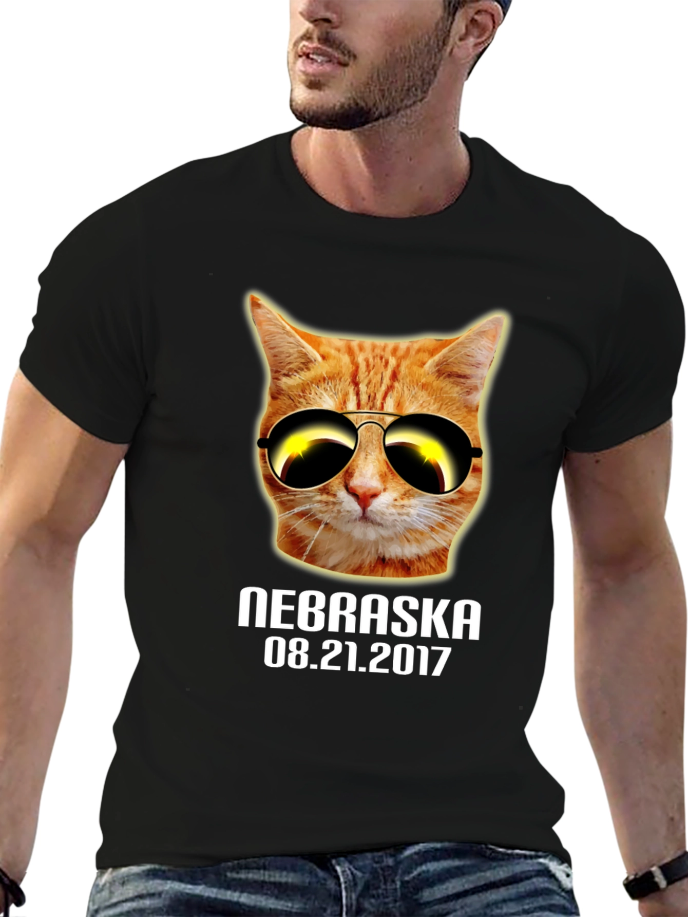 Nebraska Eclipse Cat T-Shirt - August 2017