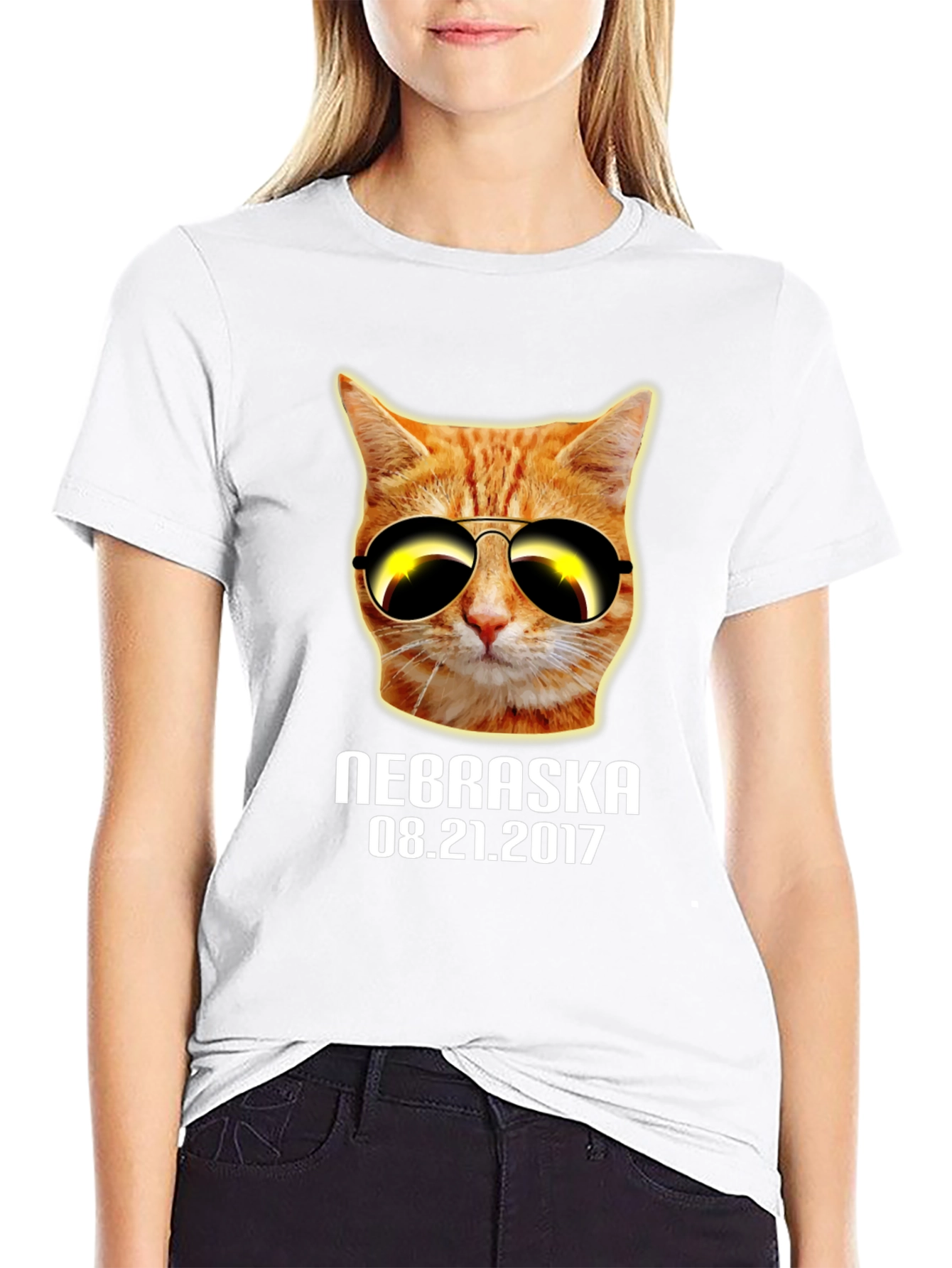 Nebraska Eclipse Cat T-Shirt - August 2017