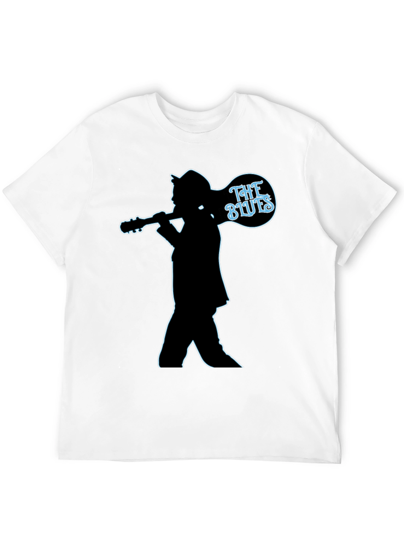 The Blues Guitar Player Silhouette Black T-Shirt