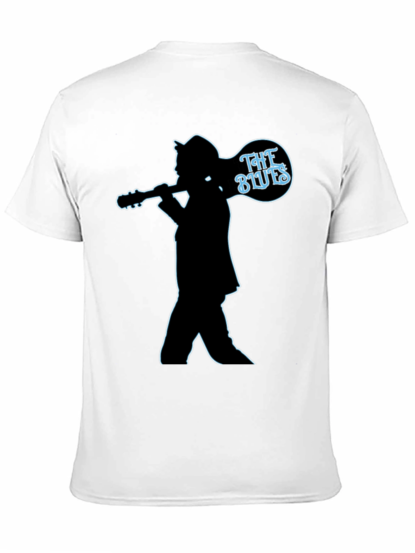 The Blues Guitar Player Silhouette Black T-Shirt