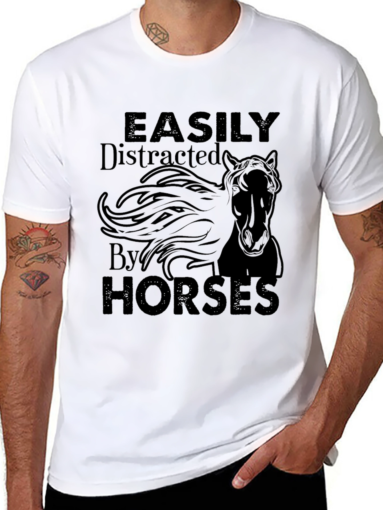 Easily Distracted By Horses Graphic Tee