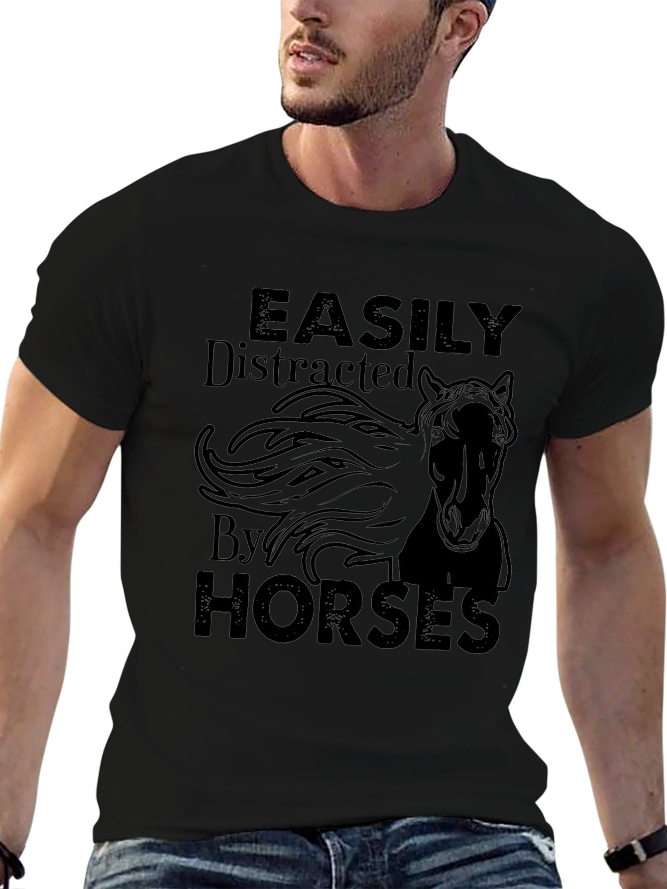 Easily Distracted By Horses Graphic Tee