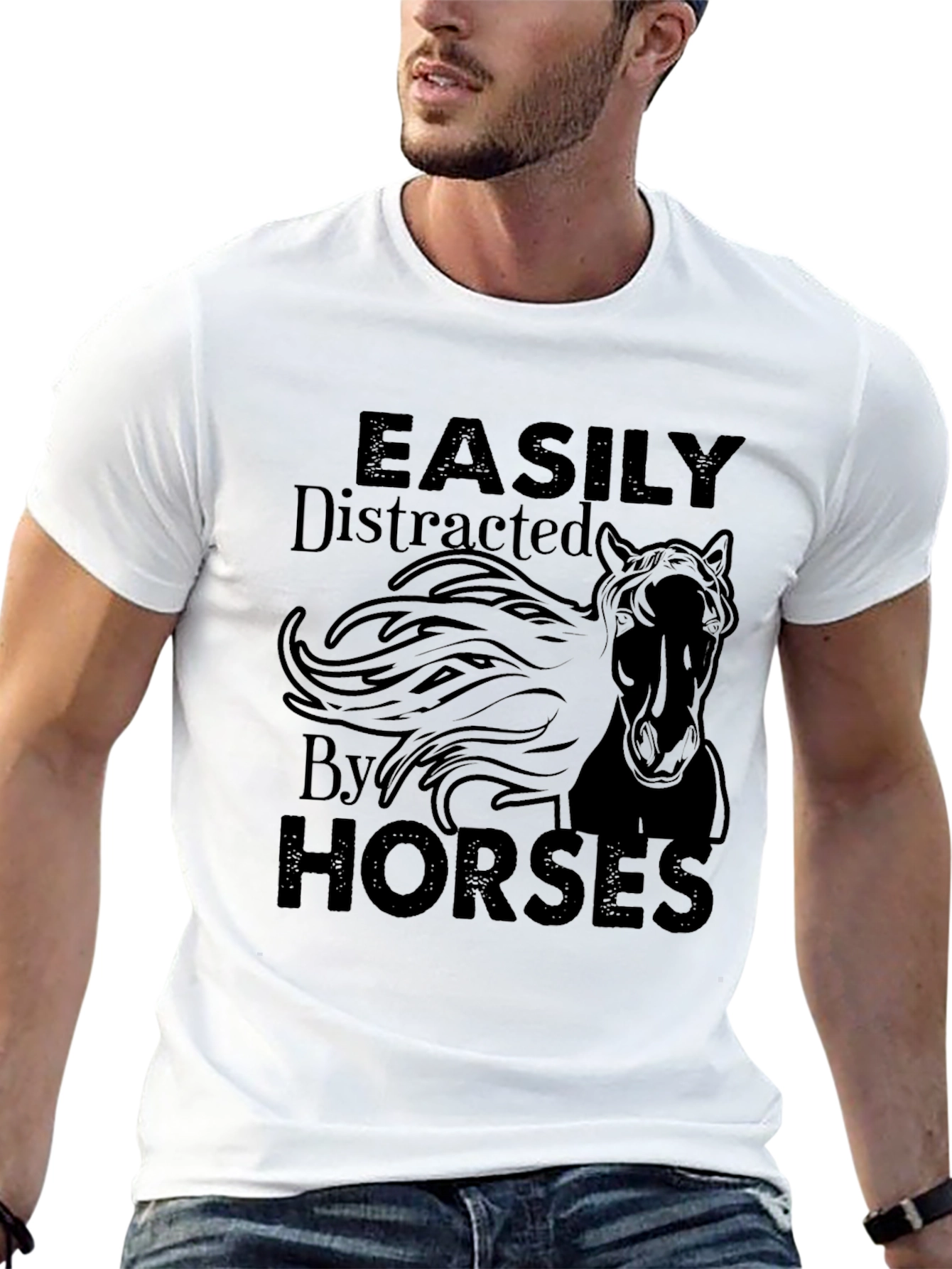 Easily Distracted By Horses Graphic Tee