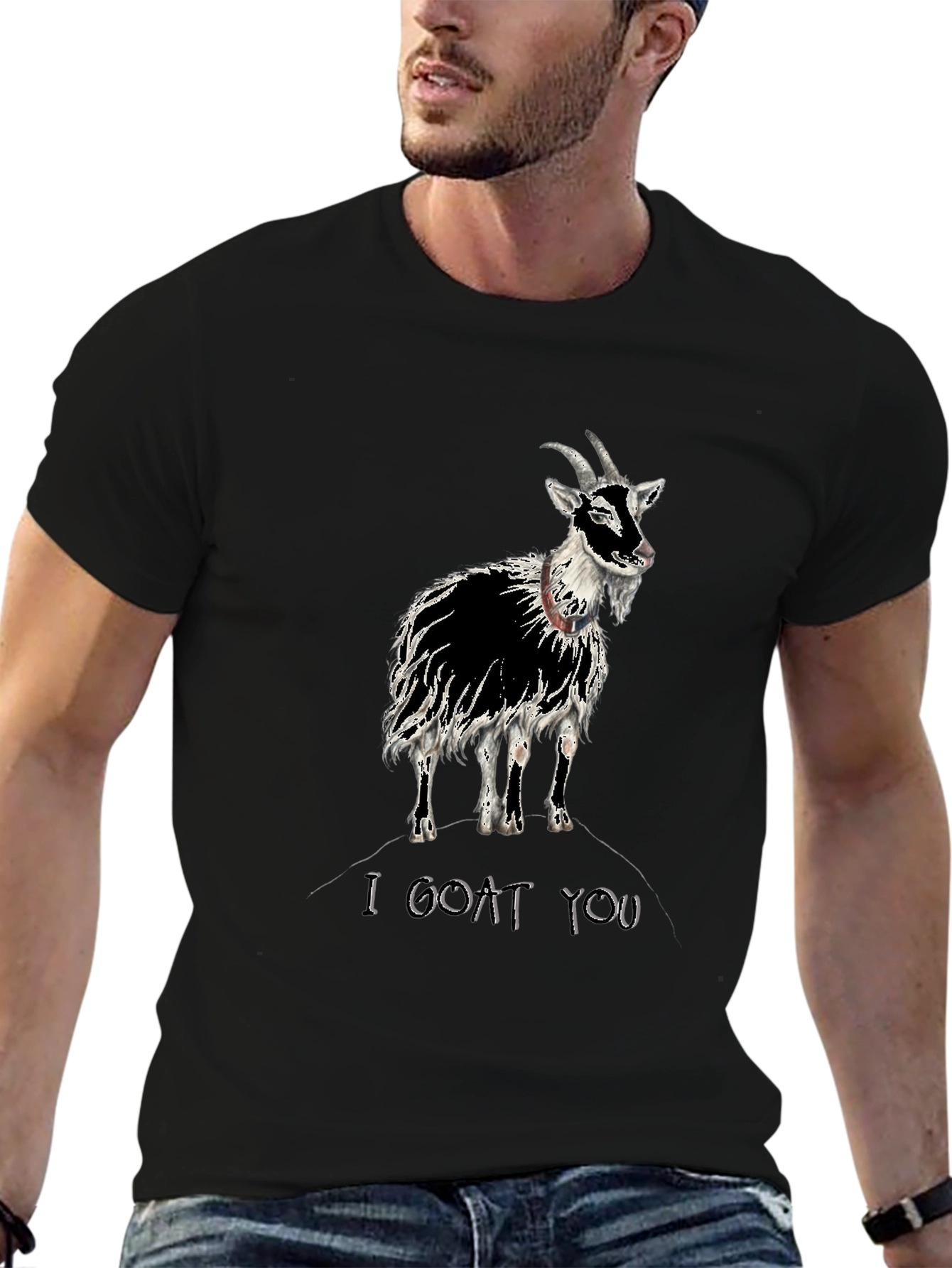 I Goat You Graphic Tee - Black Cotton T-Shirt