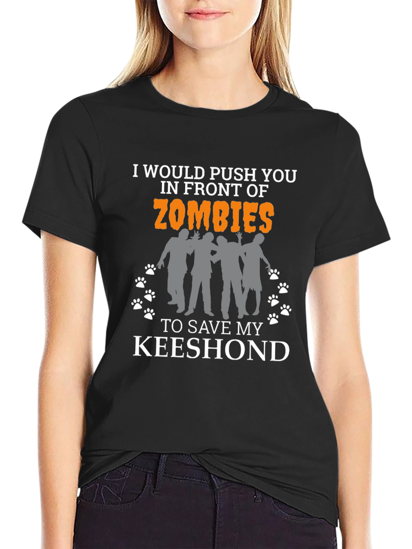 Zombie Keeshond T-Shirt - Funny Dog Lover Tee