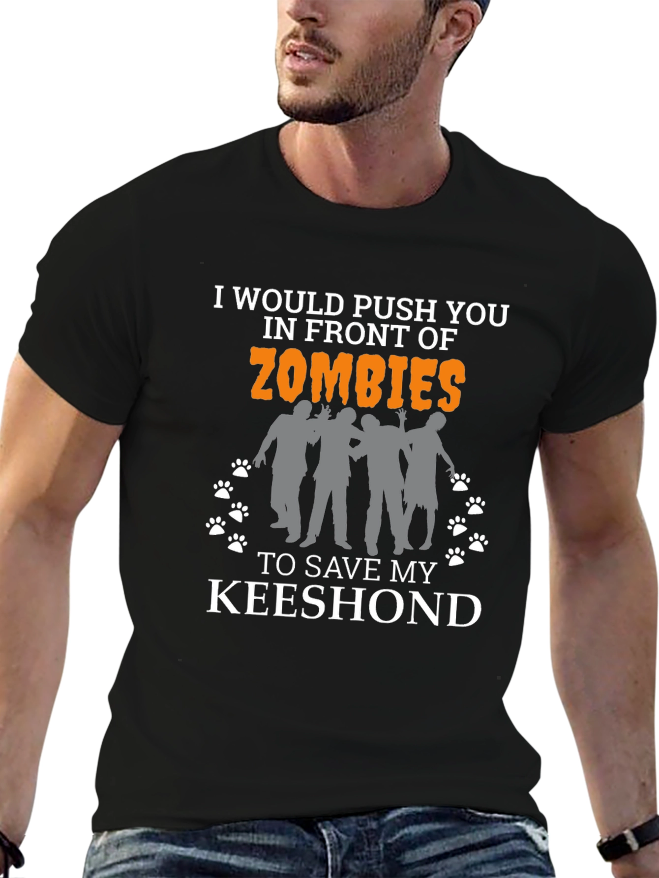 Zombie Keeshond T-Shirt - Funny Dog Lover Tee