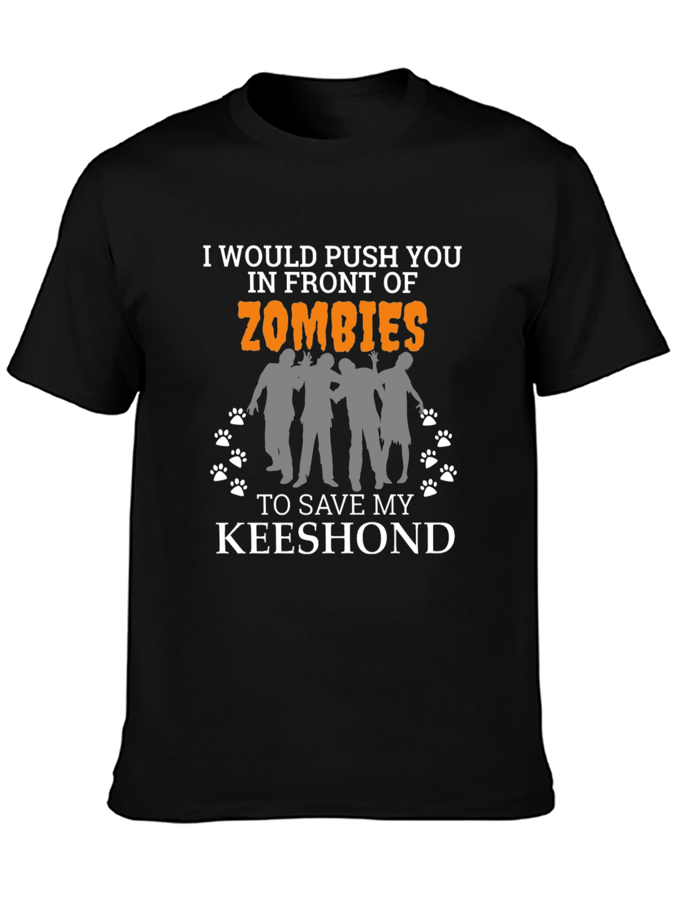 Zombie Keeshond T-Shirt - Funny Dog Lover Tee