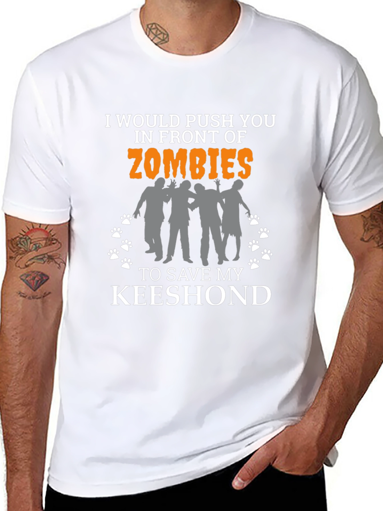Zombie Keeshond T-Shirt - Funny Dog Lover Tee