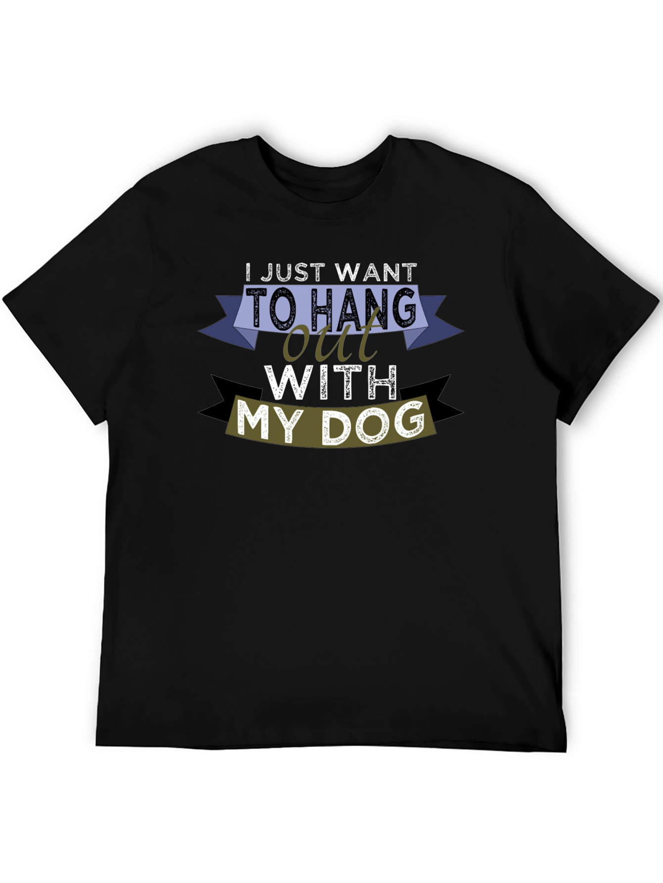 Hang Out With My Dog Black T-Shirt