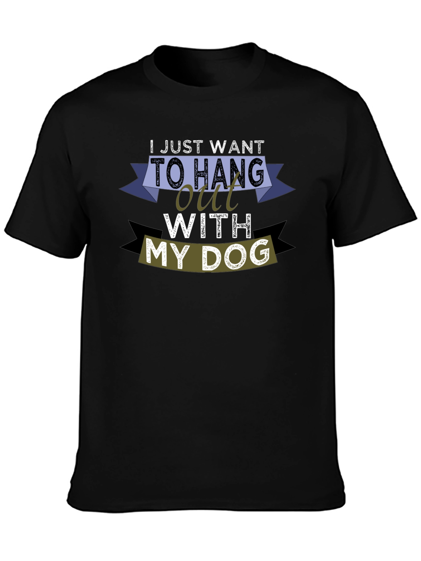 Hang Out With My Dog Black T-Shirt