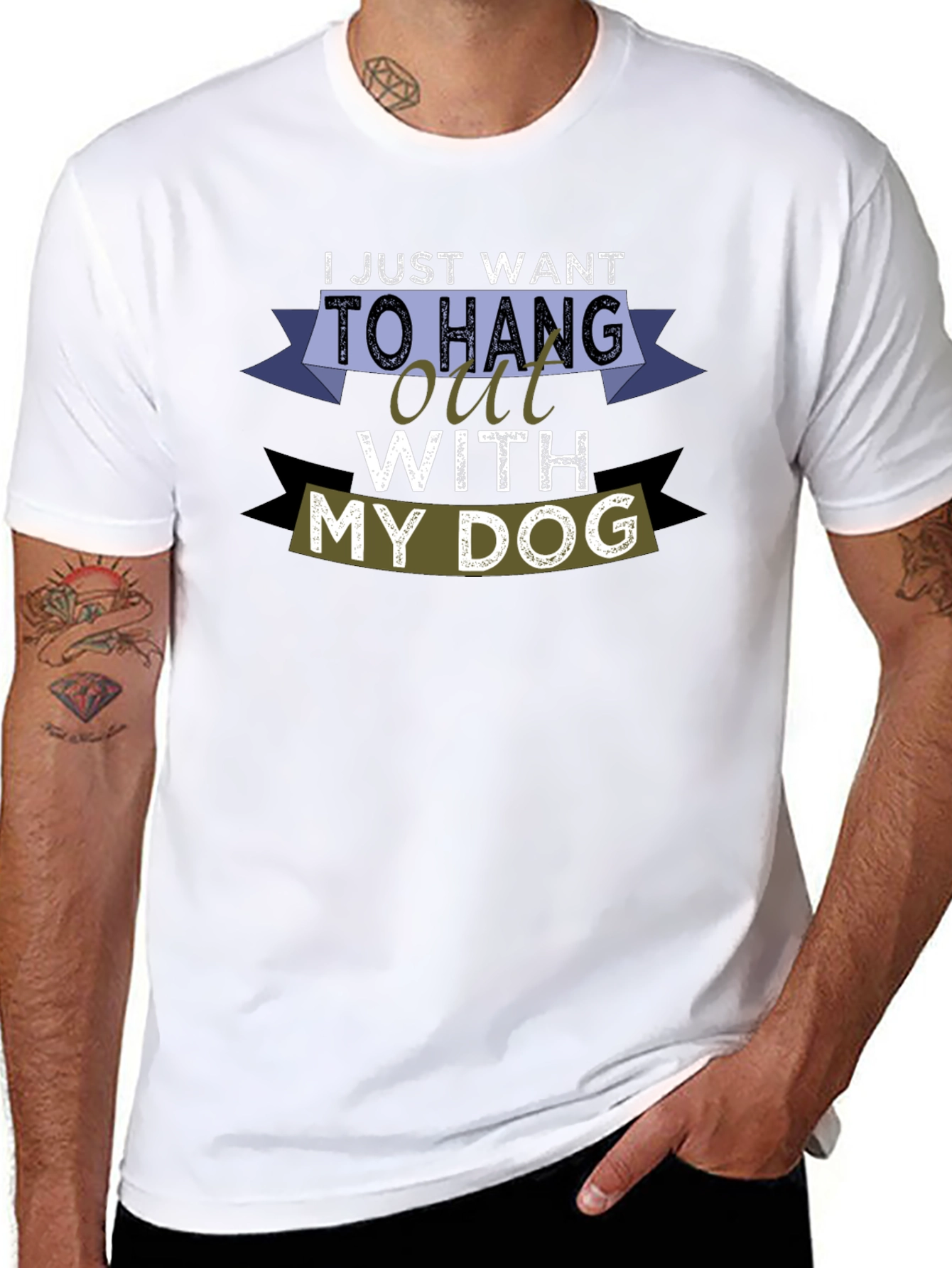 Hang Out With My Dog Black T-Shirt