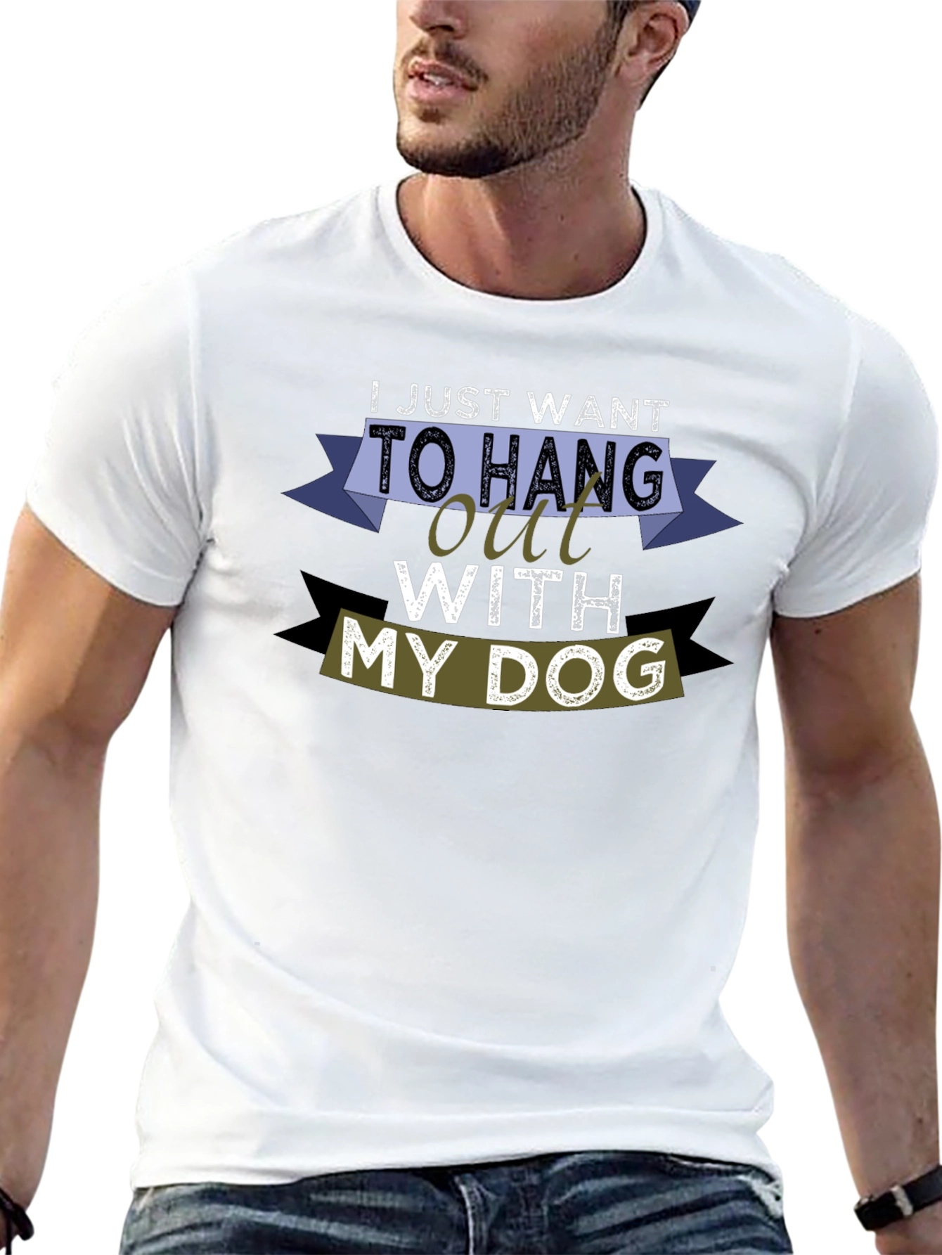 Hang Out With My Dog Black T-Shirt