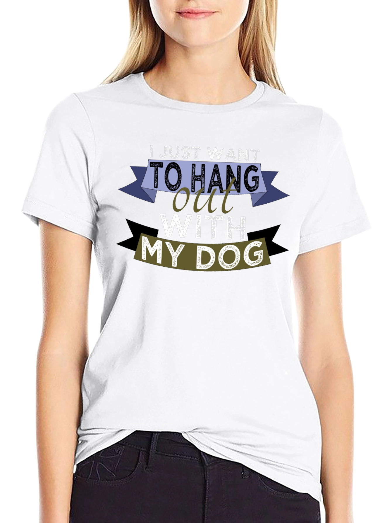 Hang Out With My Dog Black T-Shirt